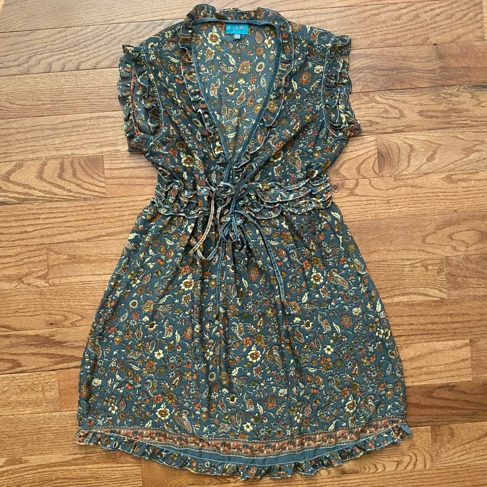 Karma Highway - Slate Blue Floral Dress